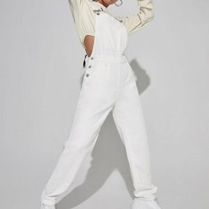 White denim jumpsuit